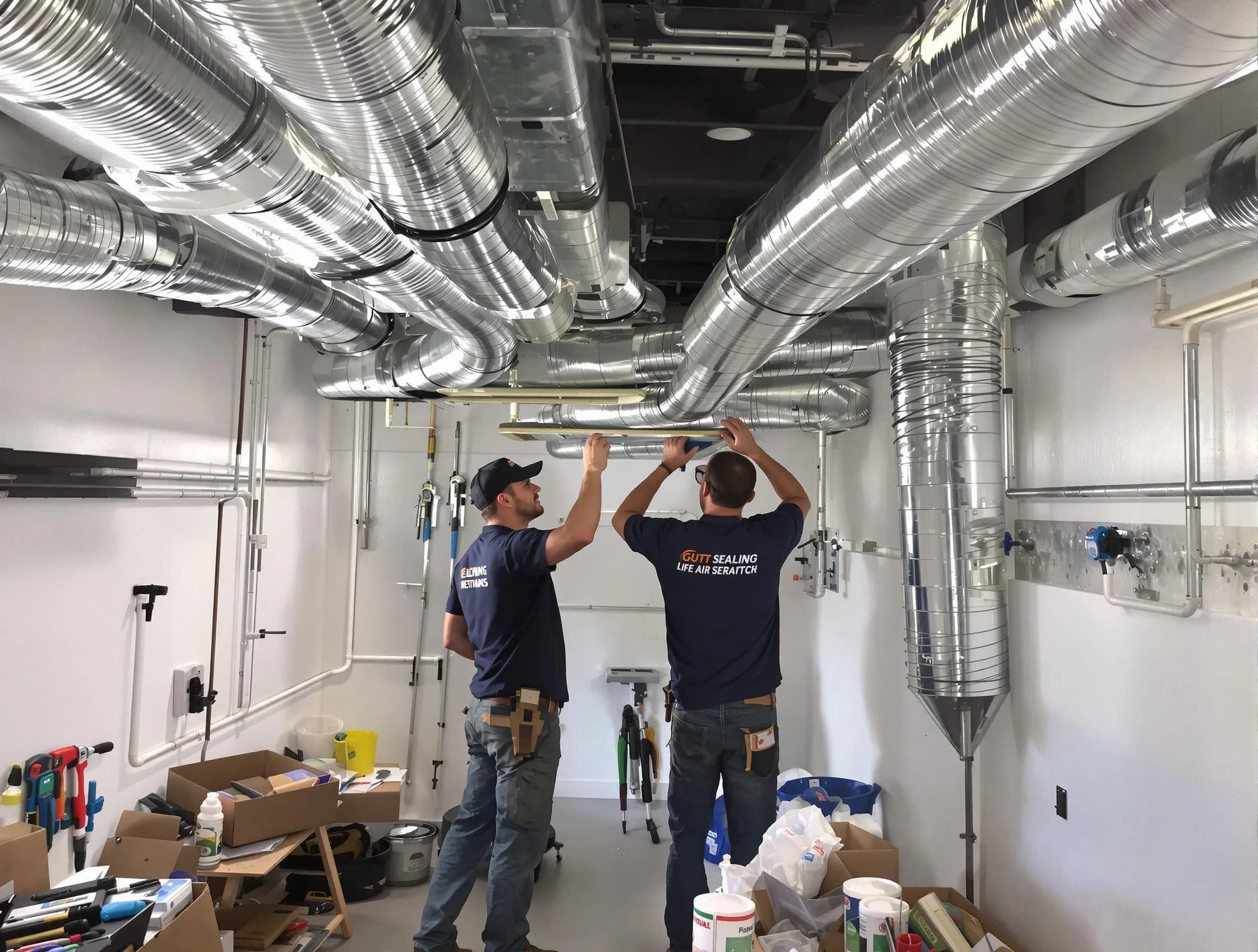 Centennial Air Duct Cleaning technician applying professional duct sealing solutions in Centennial