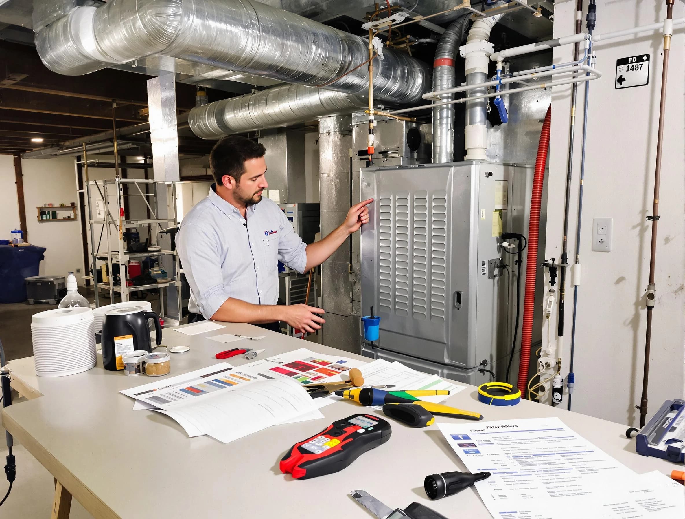 Centennial Air Duct Cleaning inspector conducting detailed filter system evaluation using professional diagnostic tools in Centennial