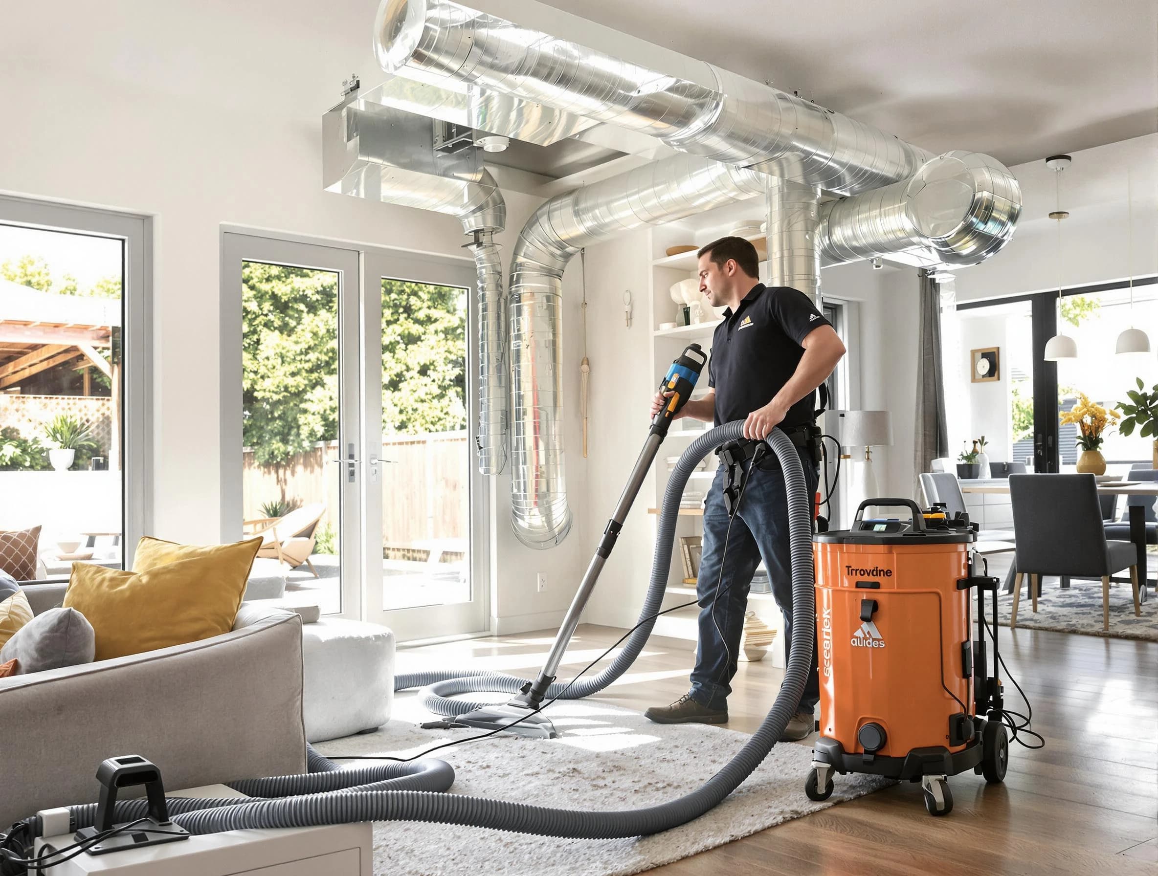 Centennial Air Duct Cleaning specialist performing thorough residential duct cleaning using advanced equipment in Centennial