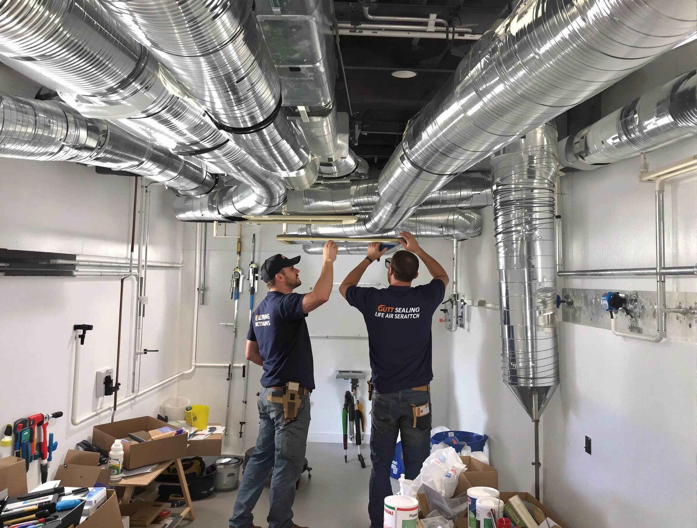 Centennial Air Duct Cleaning technician applying professional duct sealing solutions in Centennial