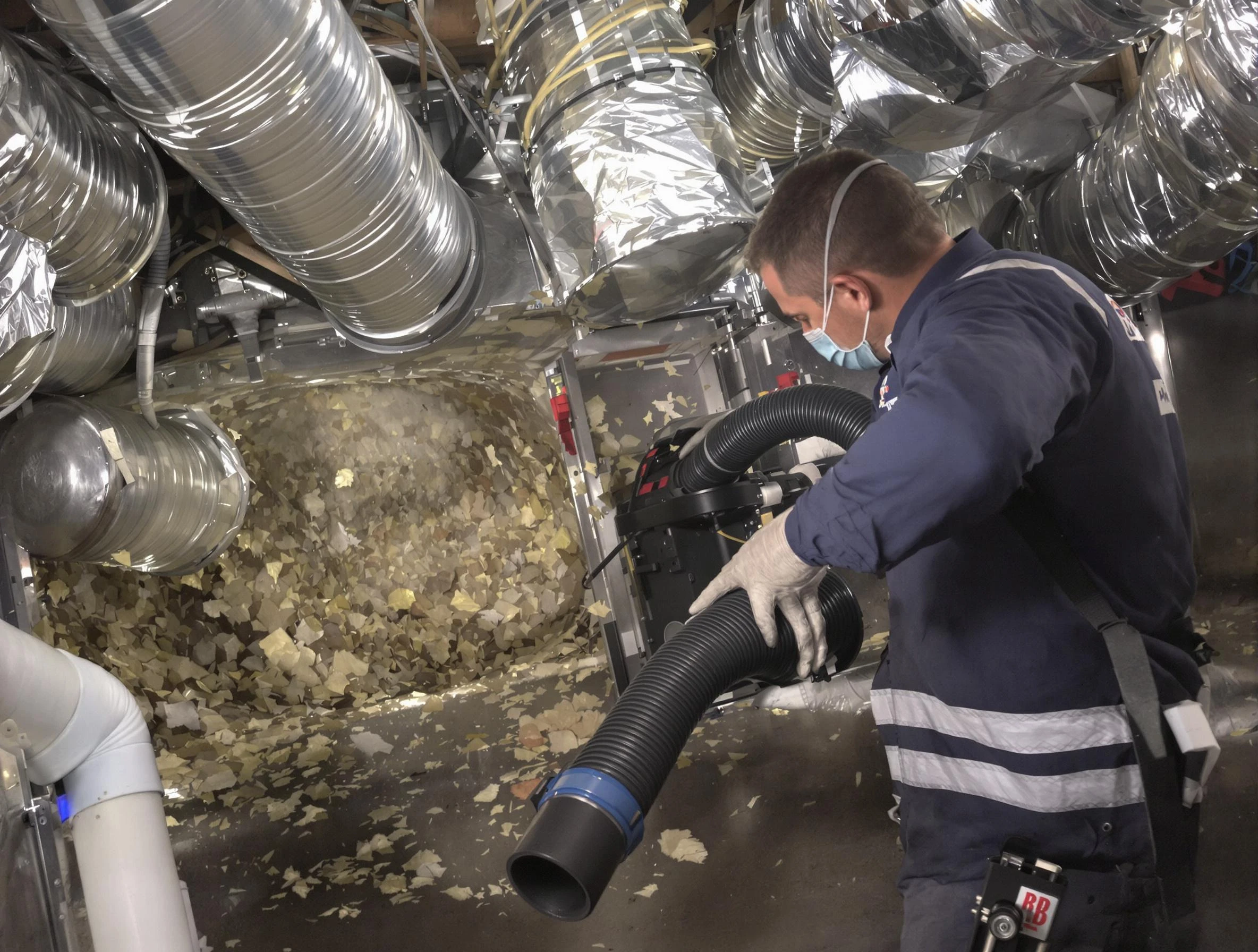 Centennial Air Duct Cleaning specialist operating negative pressure cleaning equipment for thorough duct maintenance in Centennial